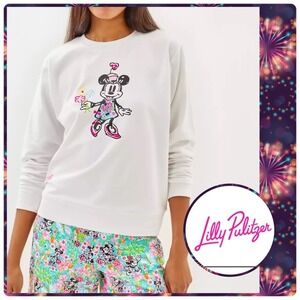 LILLY PULLITZER Ballad Sweatshirt Lilly Hearts Disney MINNIE size XXL NWT